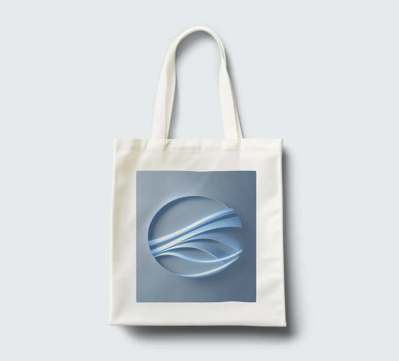 Abstract blue circular design featuring flowing lines tote bag by DesignDoodle