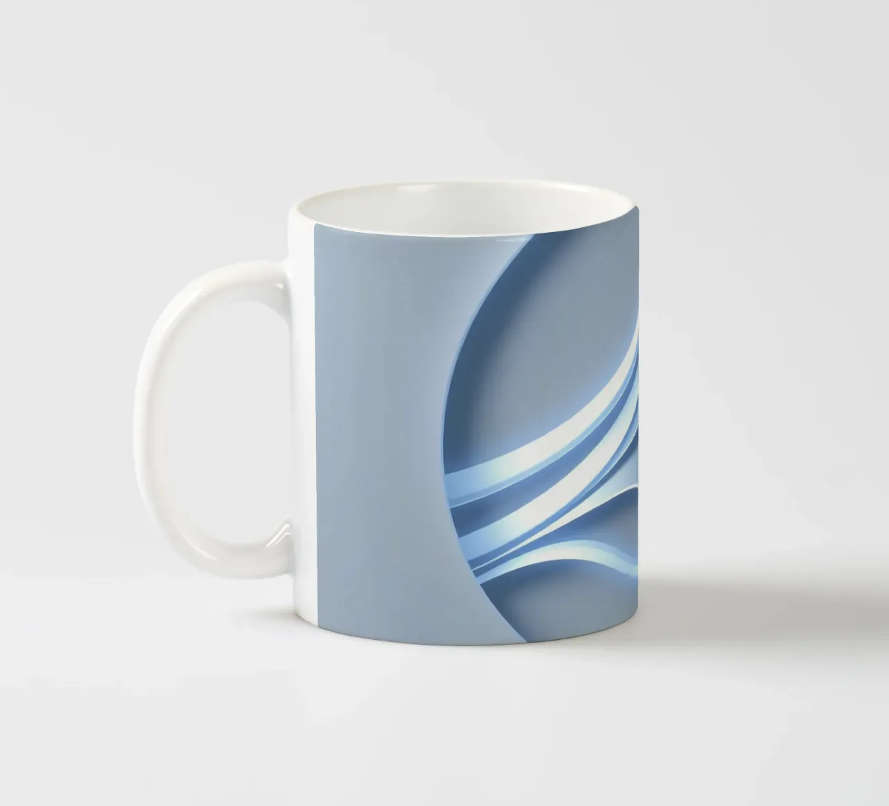 Disegno circolare astratto blu con linee fluide tazza in ceramica da DesignDoodle