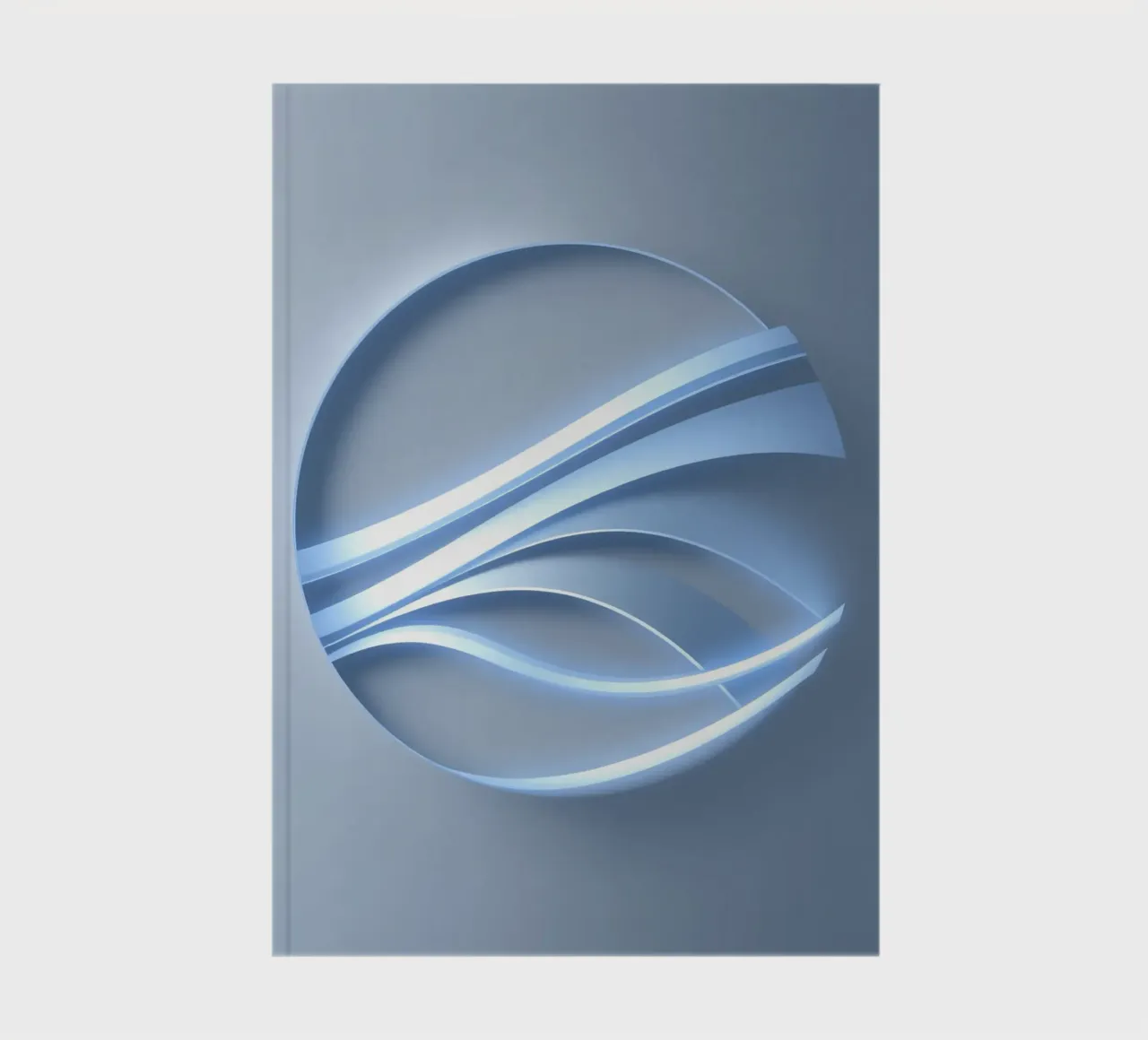 Abstract blue circular design featuring flowing lines notebook by DesignDoodle