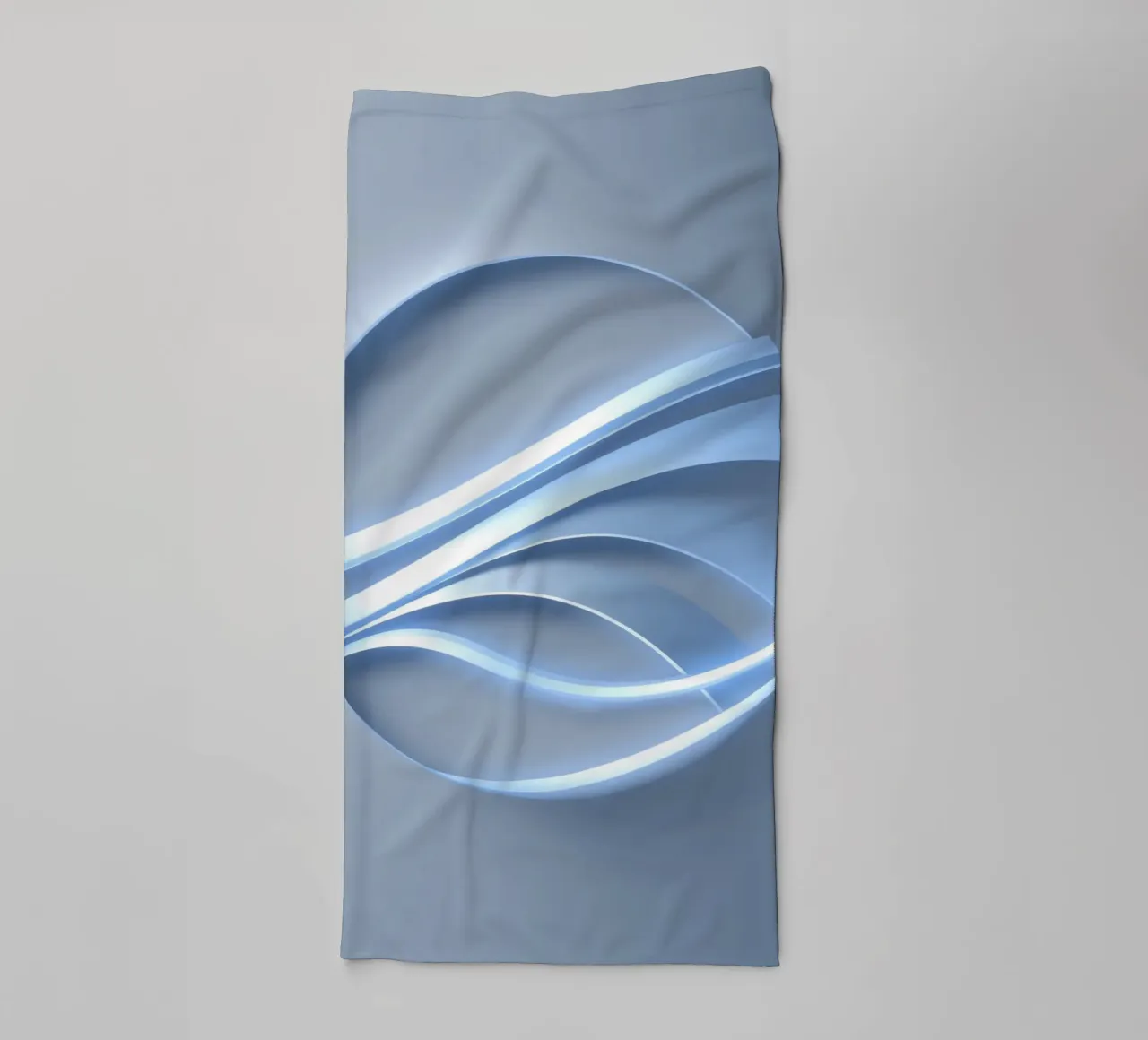 Abstraktes, blaues, kreisförmiges Design mit fließenden Linien Handtuch von DesignDoodle