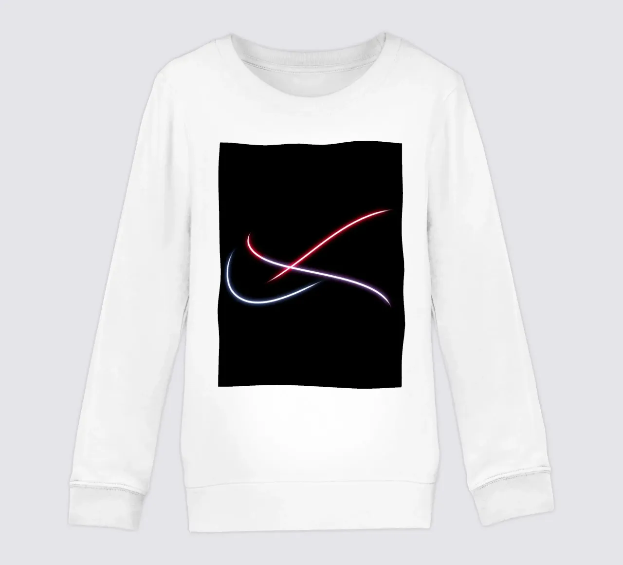 Scie luminose astratte in rosso, bianco e blu su nero felpa bambino da DesignDoodle