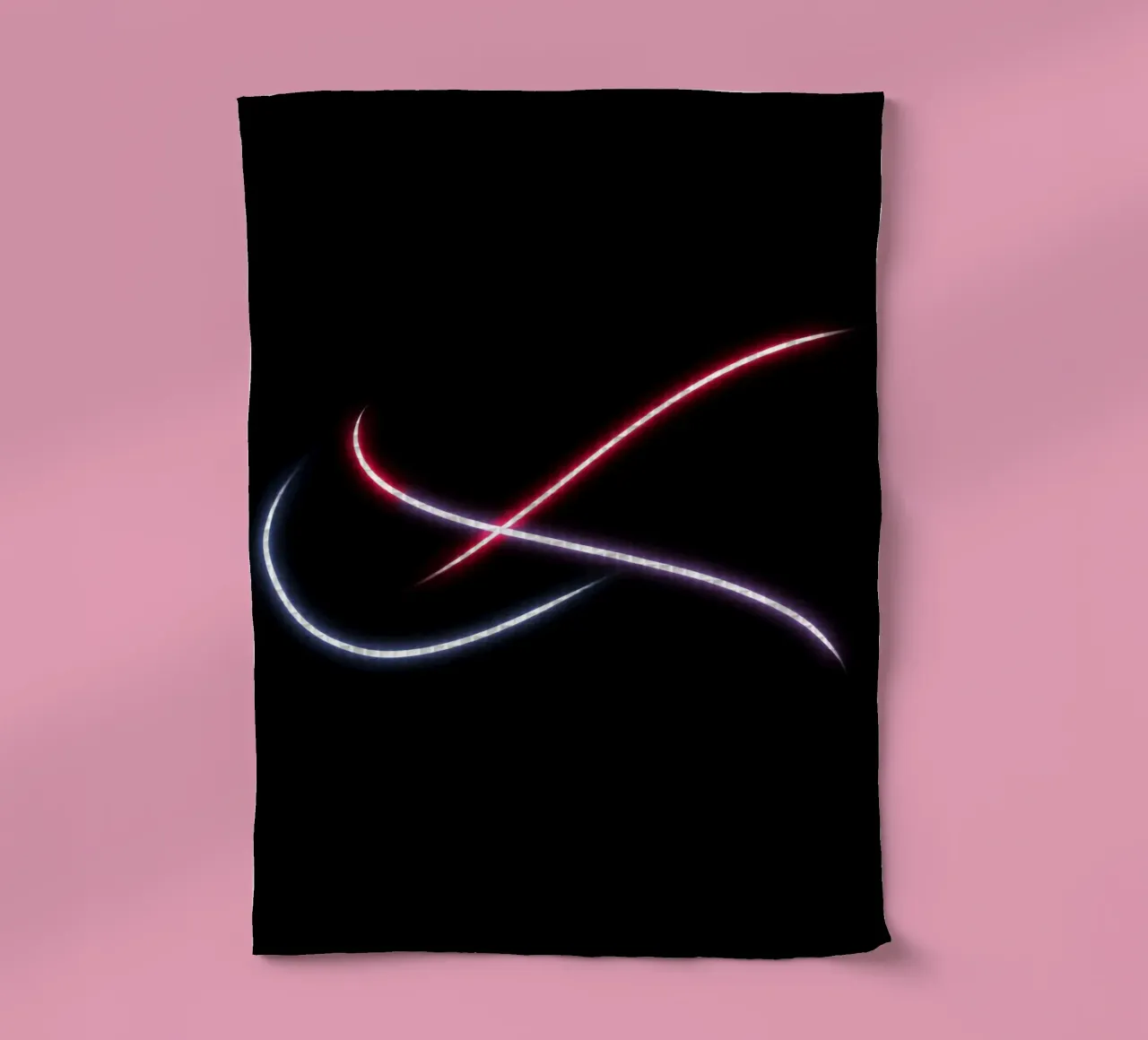 Scie luminose astratte in rosso, bianco e blu su nero canovaccio da cucina da DesignDoodle