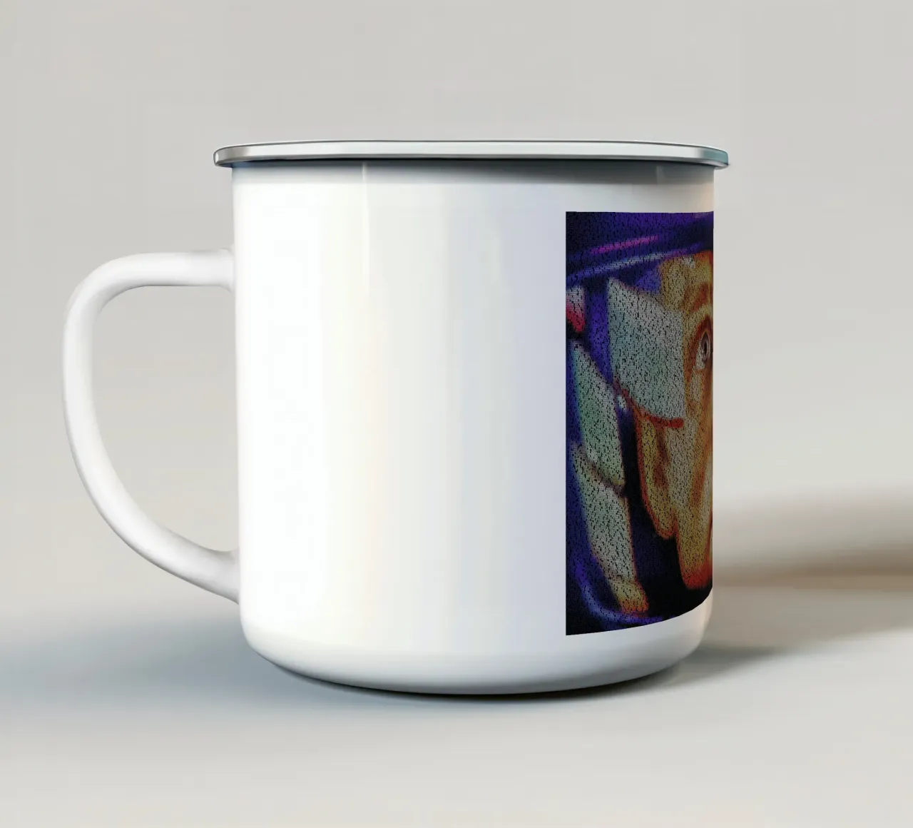 Dave II Emaille Tasse von Robotic Ewe
