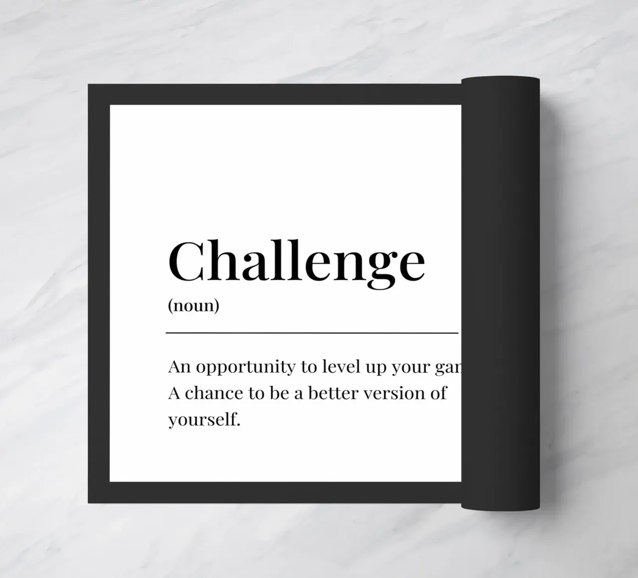 Challenge definition doormat by Paigaam Studio