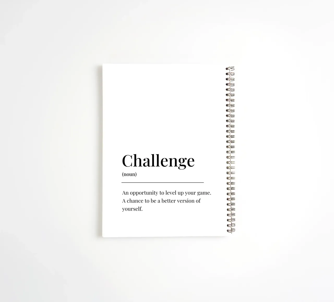 Challenge definition spiral notebook by Paigaam Studio
