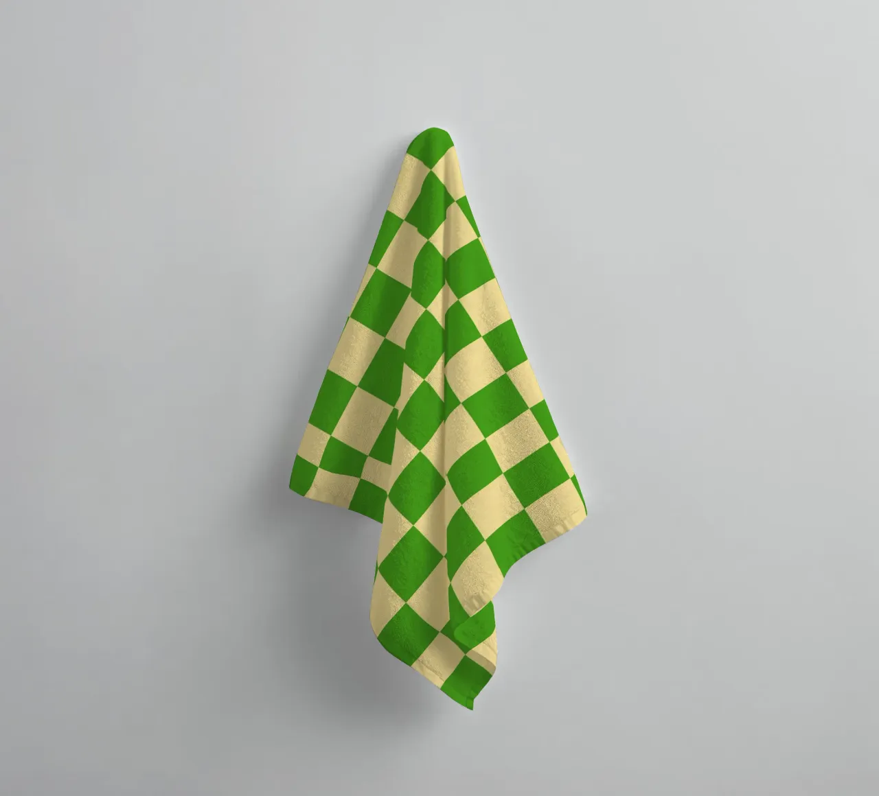 Damier vert et jaune clair serviette de bain de Paigaam Studio