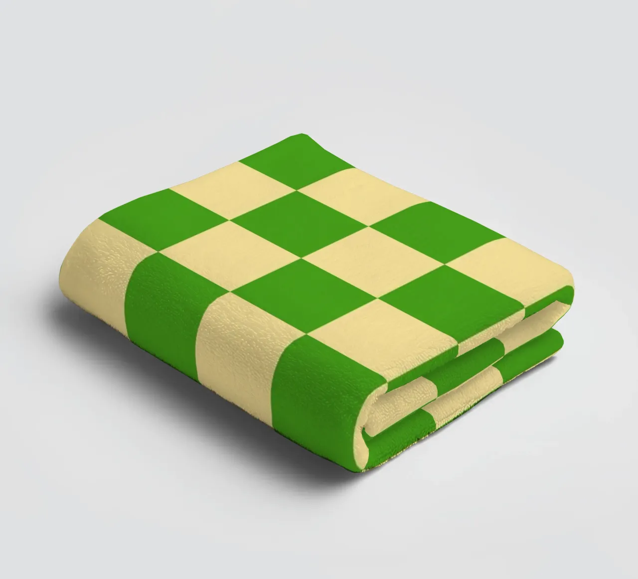 Damier vert et jaune clair serviette de bain de Paigaam Studio