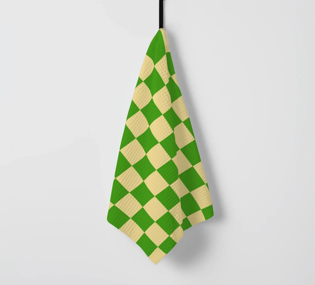 Damier vert et jaune clair torchon de Paigaam Studio
