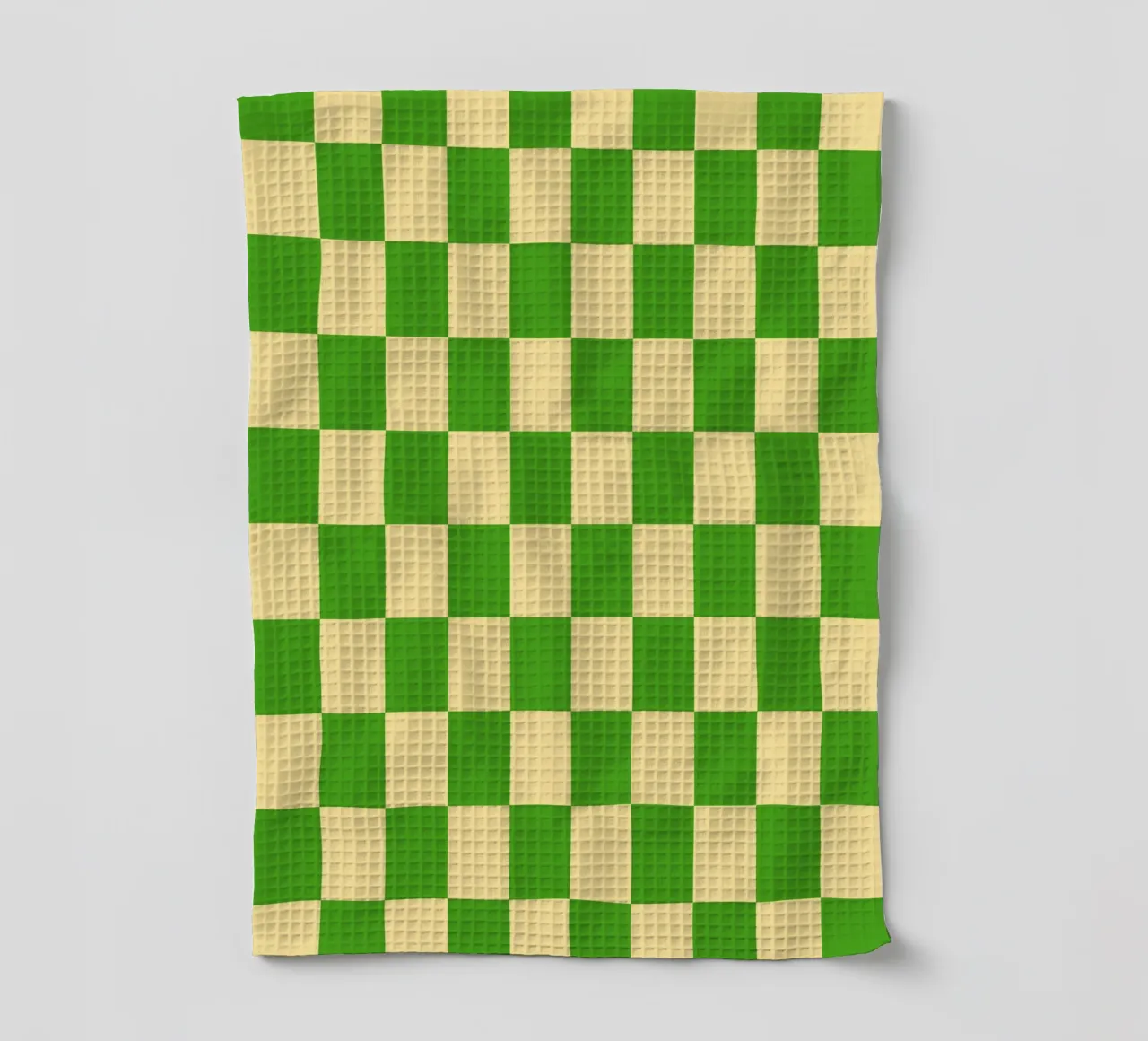 Damier vert et jaune clair torchon de Paigaam Studio