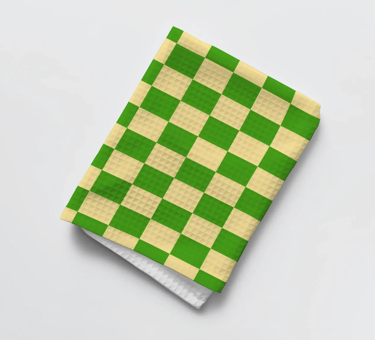 Damier vert et jaune clair torchon de Paigaam Studio