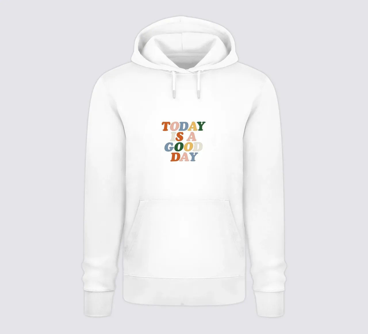 Oggi è un buon giorno Design tipografico colorato felpa con cappuccio da THE MOTIVATED TYPE