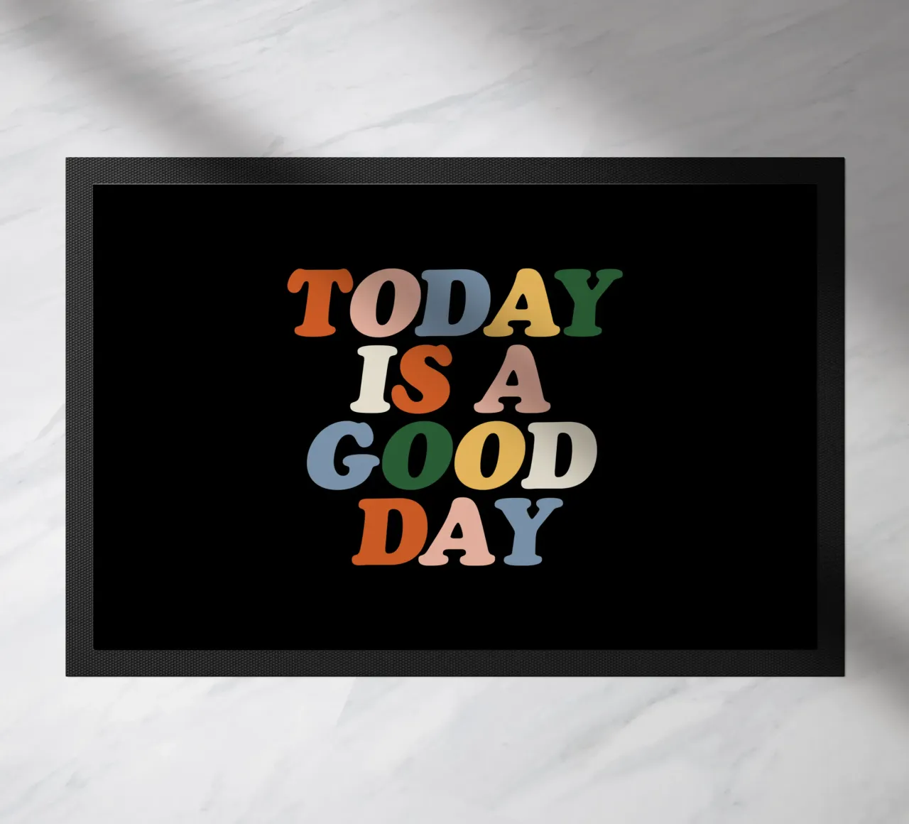 Today is a Good Day Colourful Typografie Design doormat by THE MOTIVATED TYPE