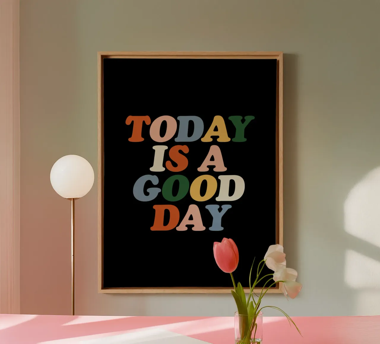 Today is a Good Day Kleurrijk Typografie Ontwerp canvas van THE MOTIVATED TYPE
