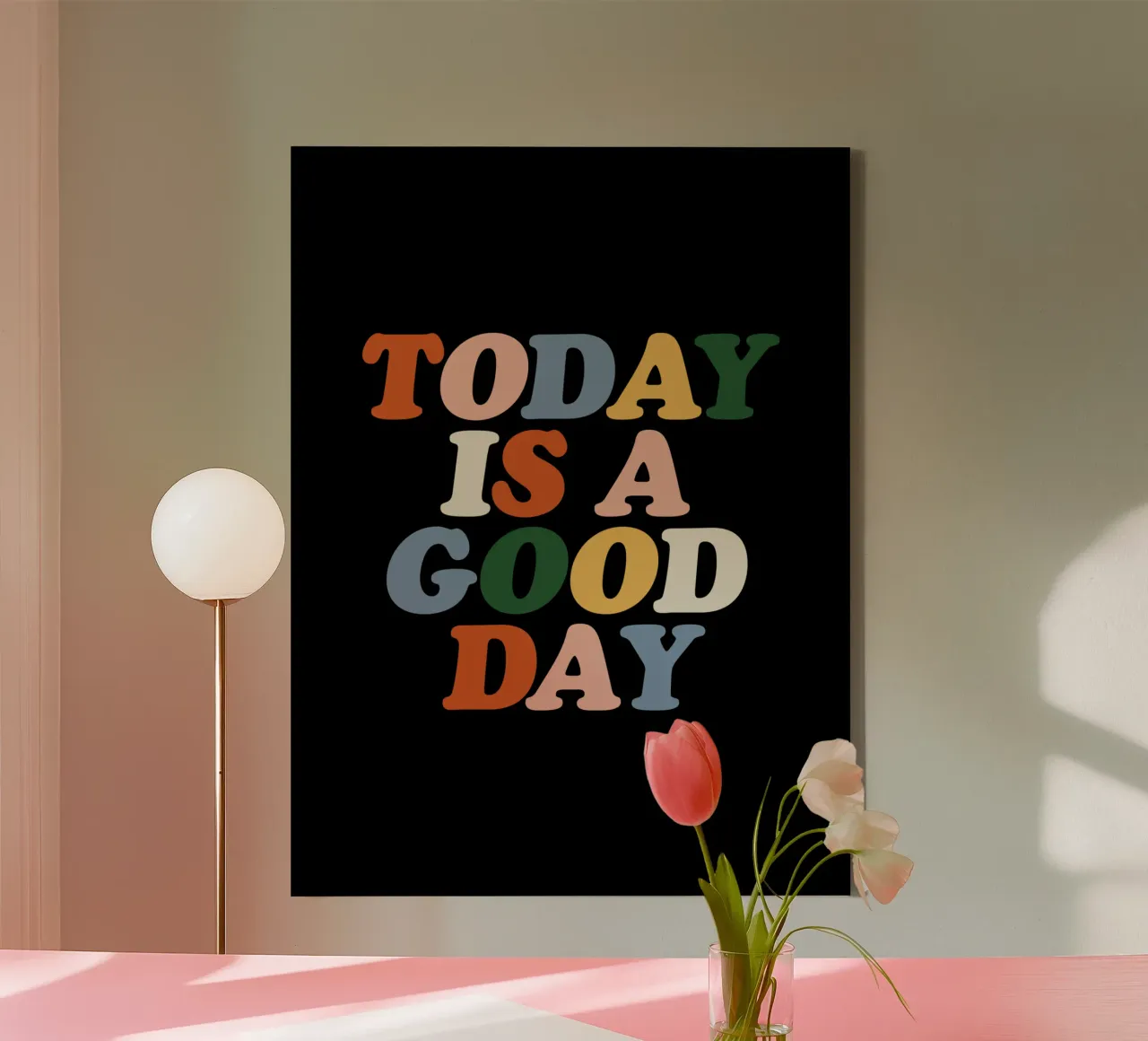 Today is a Good Day Kleurrijk Typografie Ontwerp canvas van THE MOTIVATED TYPE