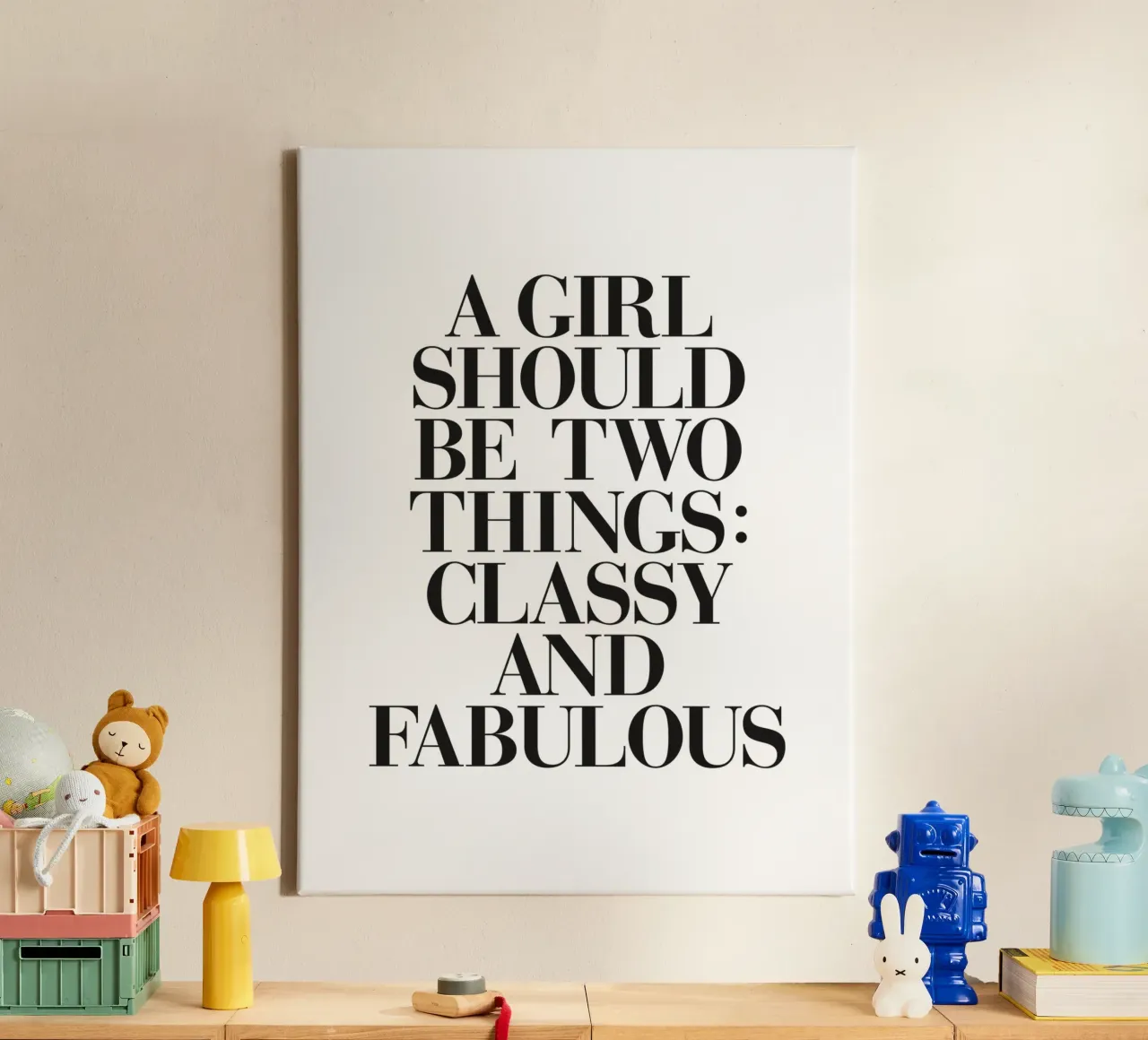 A Girl Two Things Classy Fabulous Stylish Typography Quote canvas by THE MOTIVATED TYPE