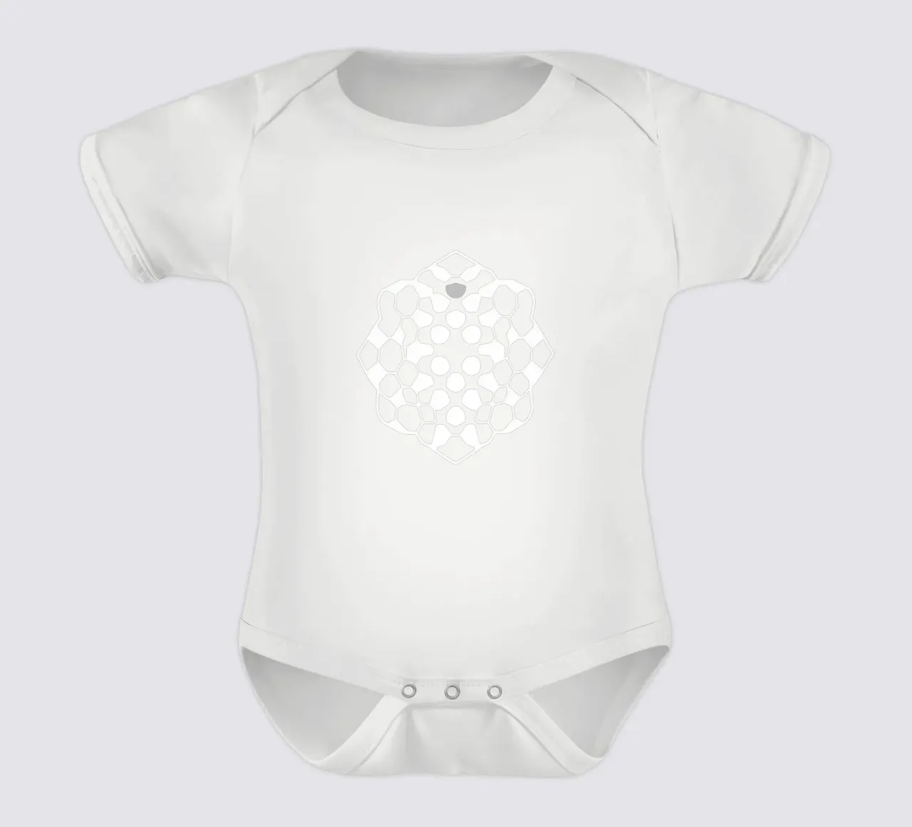 Abstract geometric modern design featuring complex pattern short-sleeve baby romper by DesignDoodle