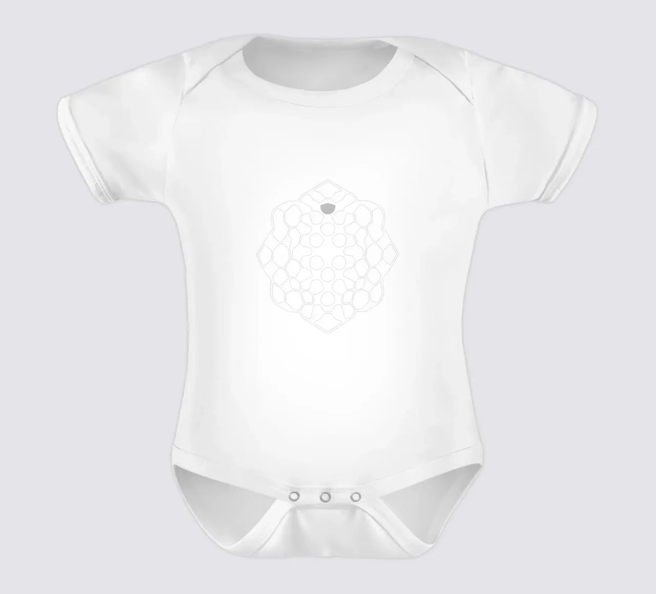 Abstract geometric modern design featuring complex pattern short-sleeve baby romper by DesignDoodle