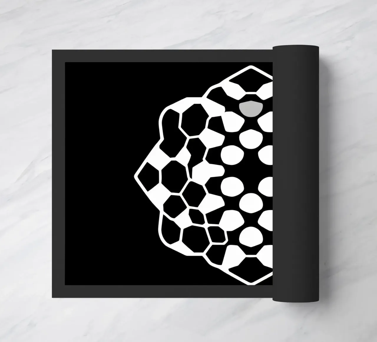 Abstract geometric modern design featuring complex pattern doormat by DesignDoodle