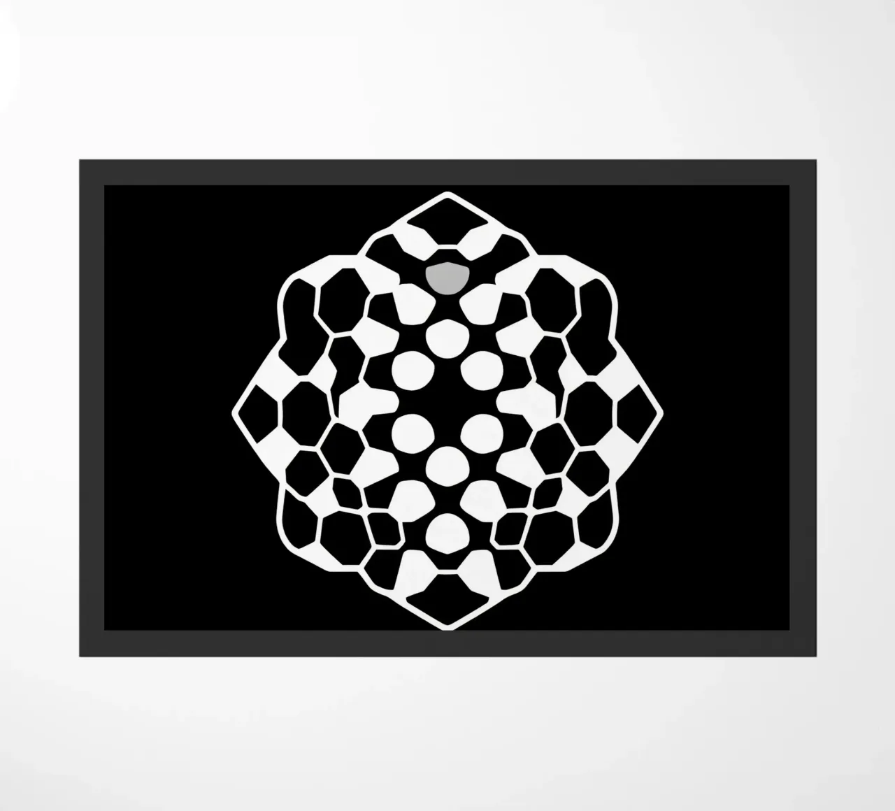 Abstract geometric modern design featuring complex pattern doormat by DesignDoodle