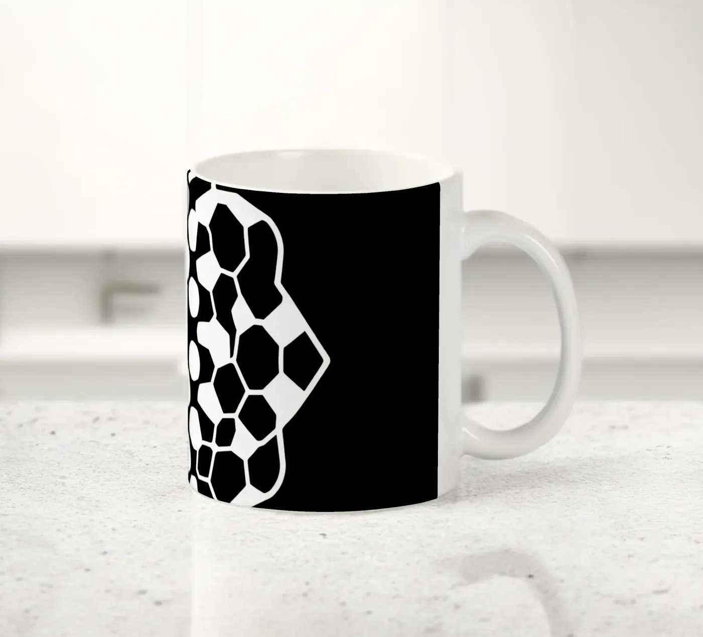 Abstract geometric modern design featuring complex pattern ceramic mug by DesignDoodle