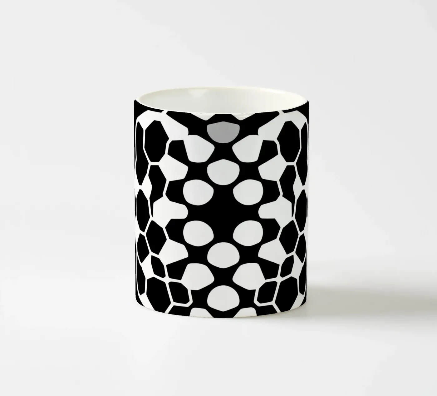 Abstract geometric modern design featuring complex pattern ceramic mug by DesignDoodle