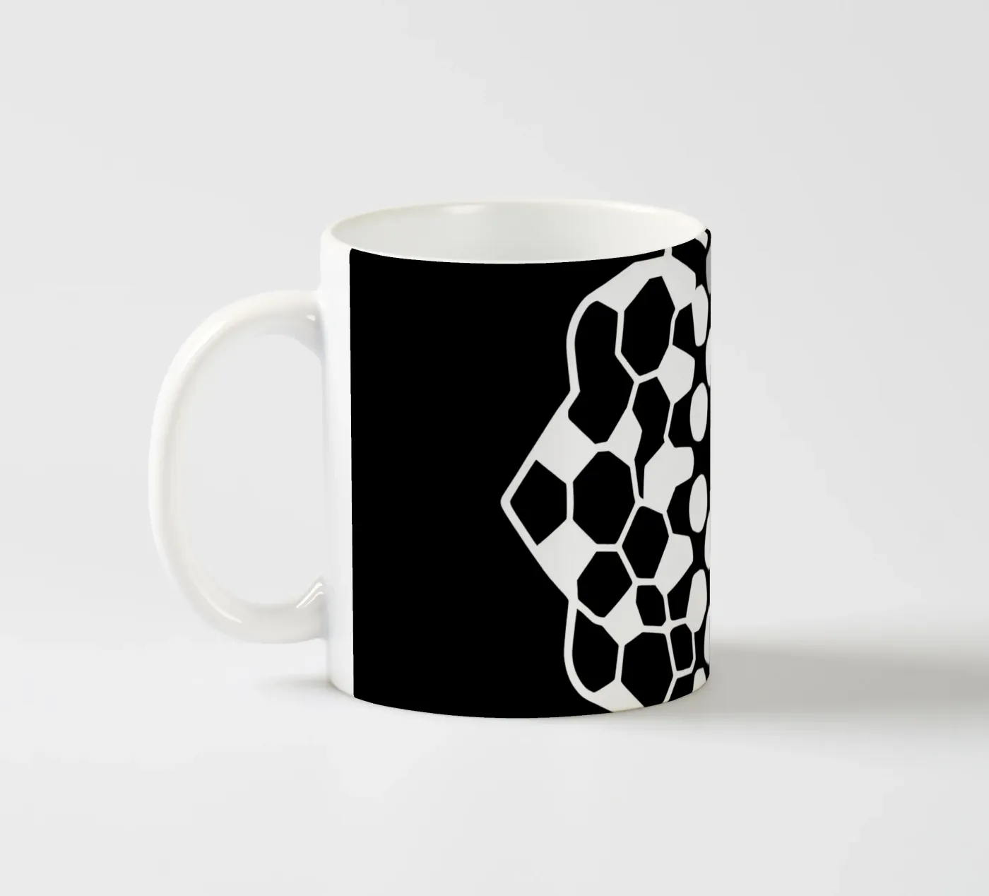 Abstract geometric modern design featuring complex pattern ceramic mug by DesignDoodle