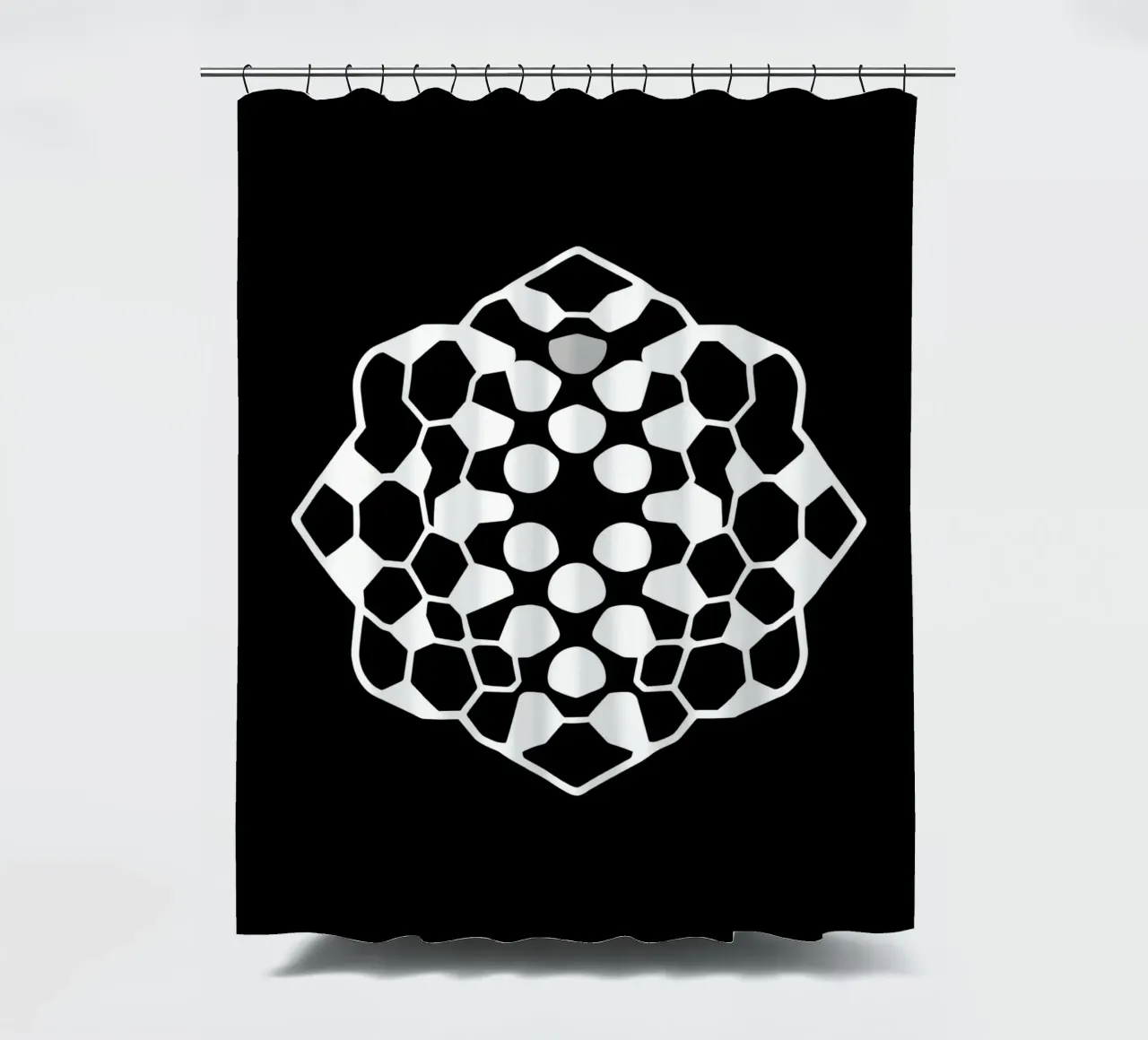 Abstract geometric modern design featuring complex pattern shower curtain by DesignDoodle