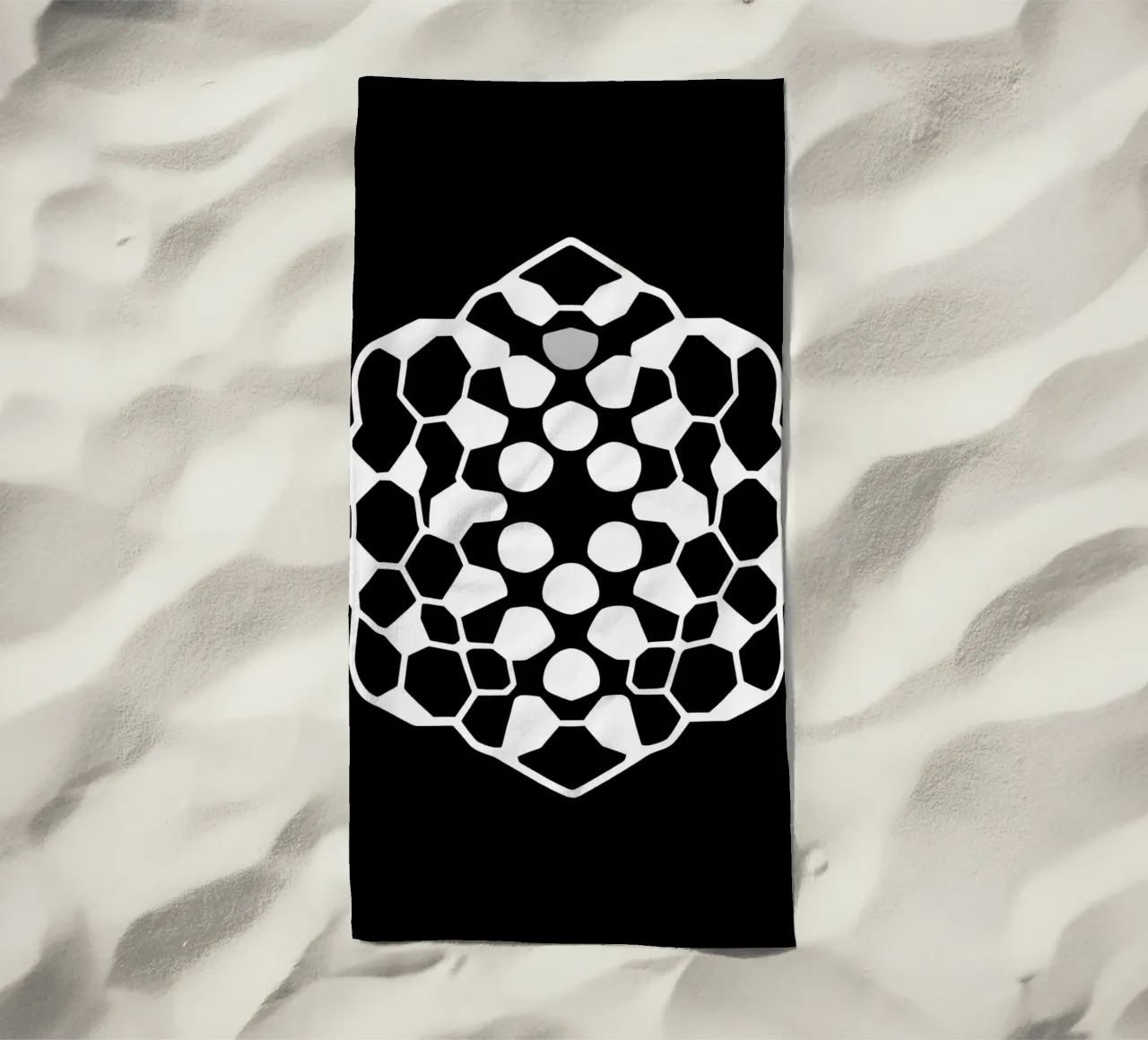 Abstract geometric modern design featuring complex pattern beach towel by DesignDoodle