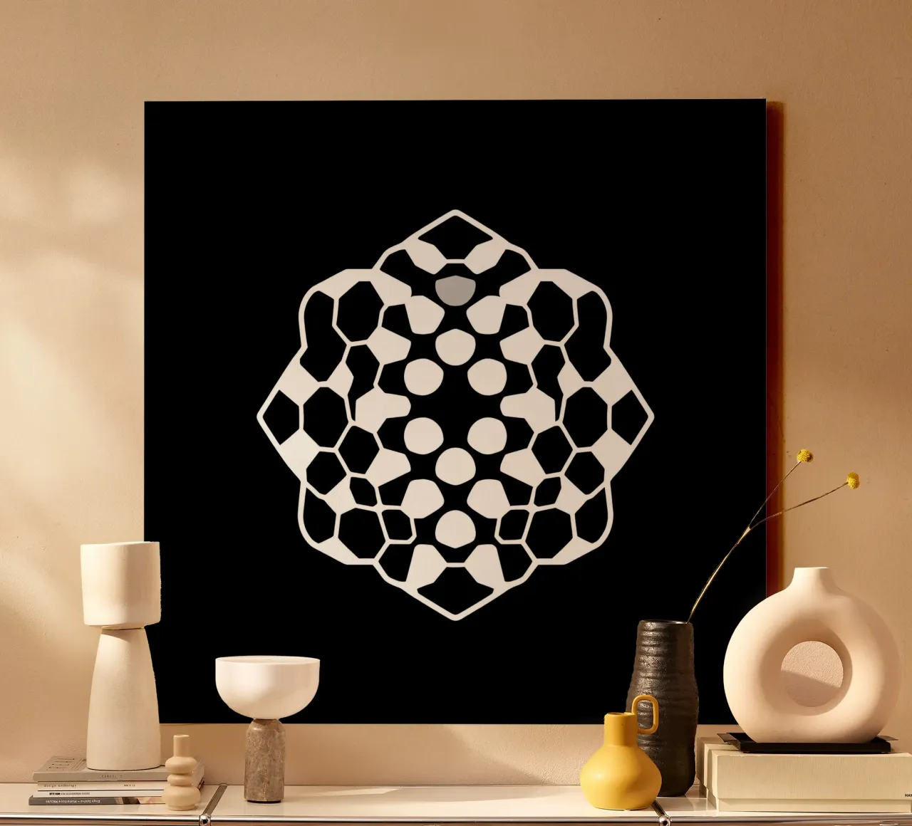 Abstract geometric modern design featuring complex pattern canvas by DesignDoodle