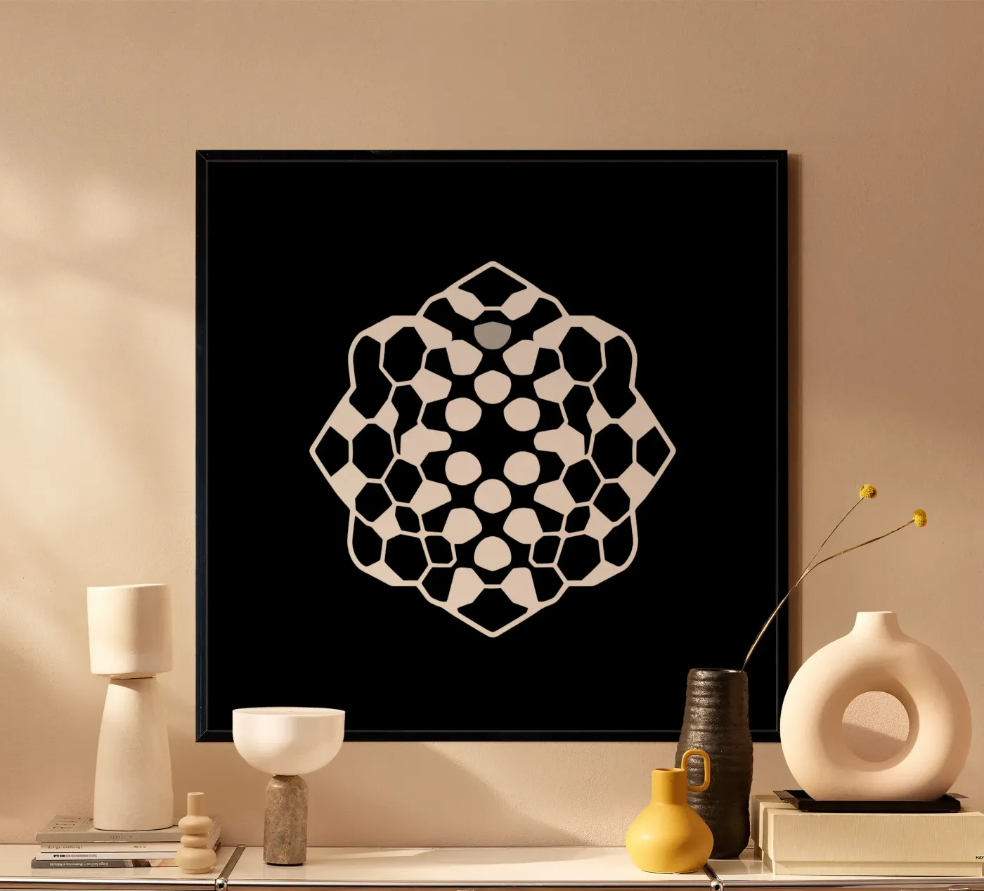 Abstract geometrisch modern ontwerp met complex patroon poster van DesignDoodle