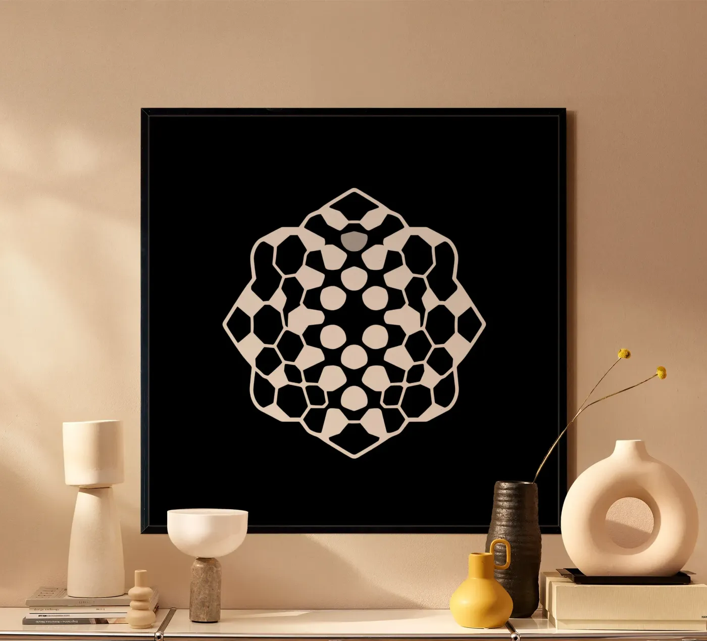 Abstract geometric modern design featuring complex pattern Poster von DesignDoodle