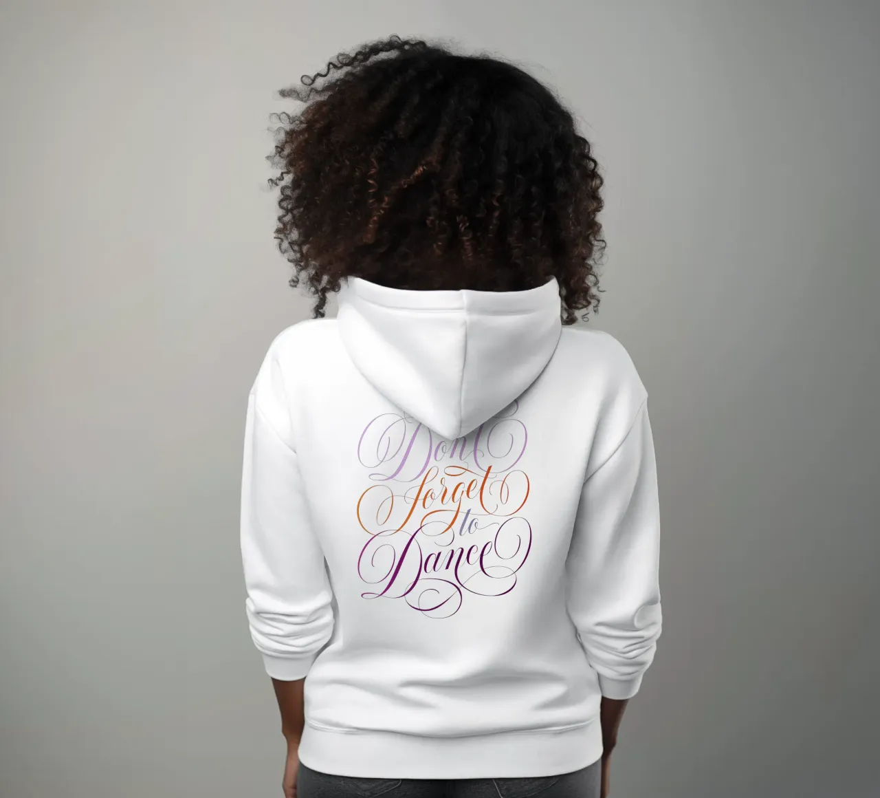 Non dimenticare di ballare. Calligrafia. Citazione. felpa con cappuccio da CalliLetters