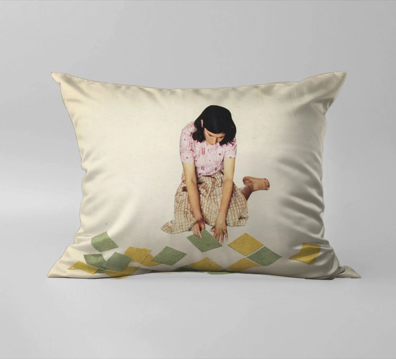 Work in Progress decorative cushion by Cassia Beck Collage