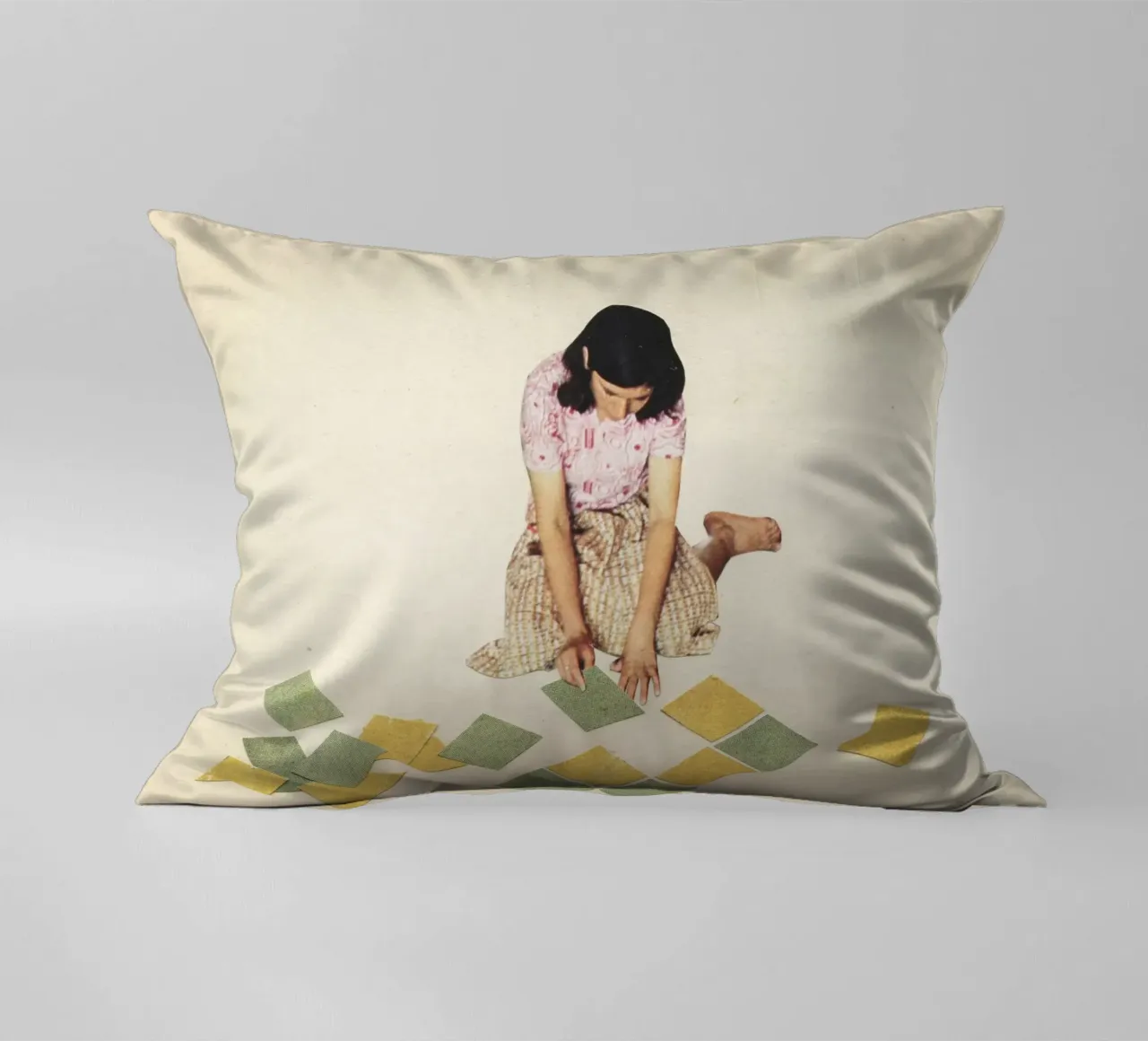 Work in Progress decorative cushion by Cassia Beck Collage
