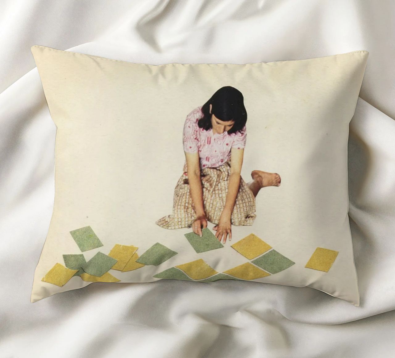 Work in Progress decorative cushion by Cassia Beck Collage