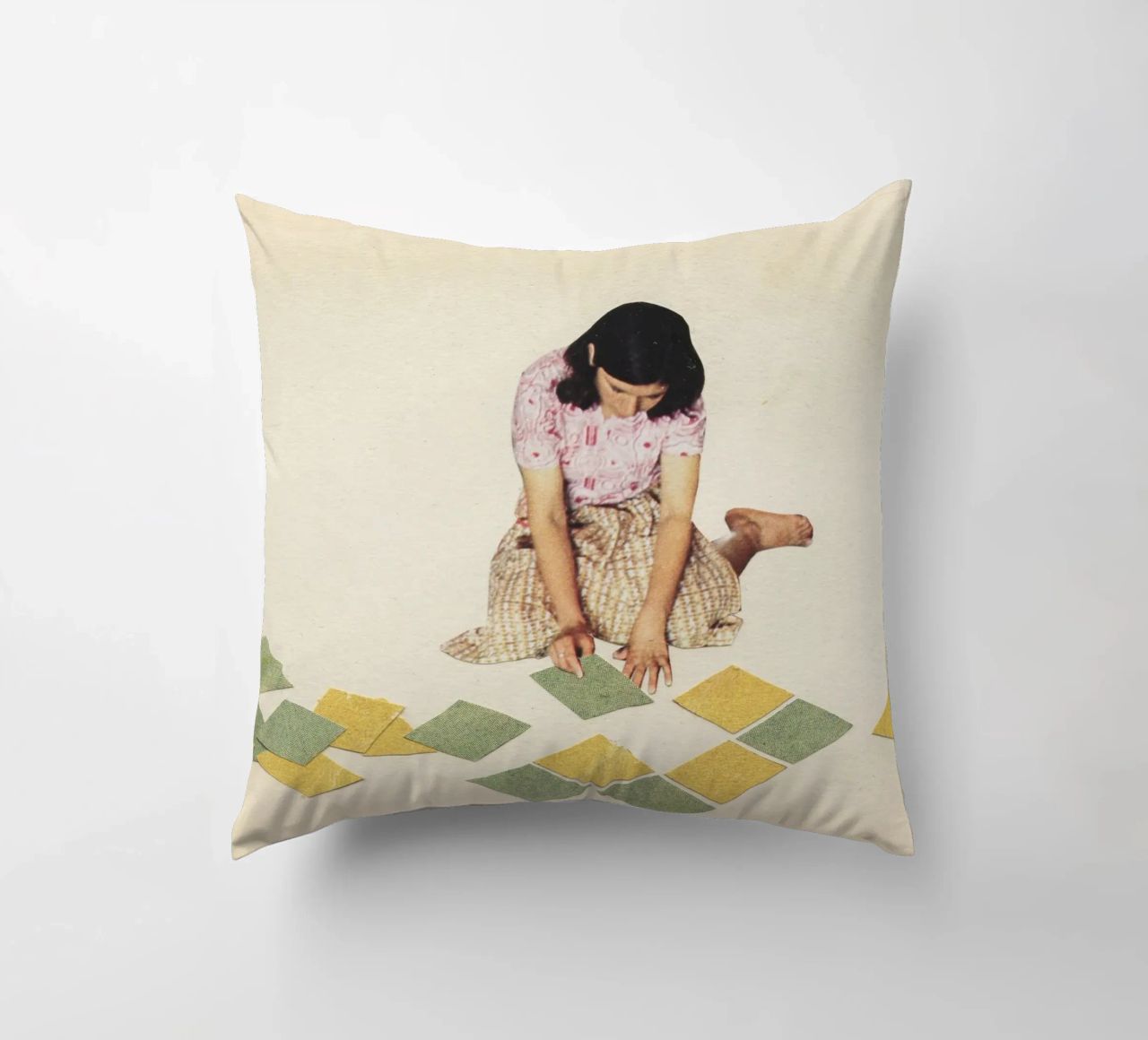 Work in Progress decorative cushion by Cassia Beck Collage
