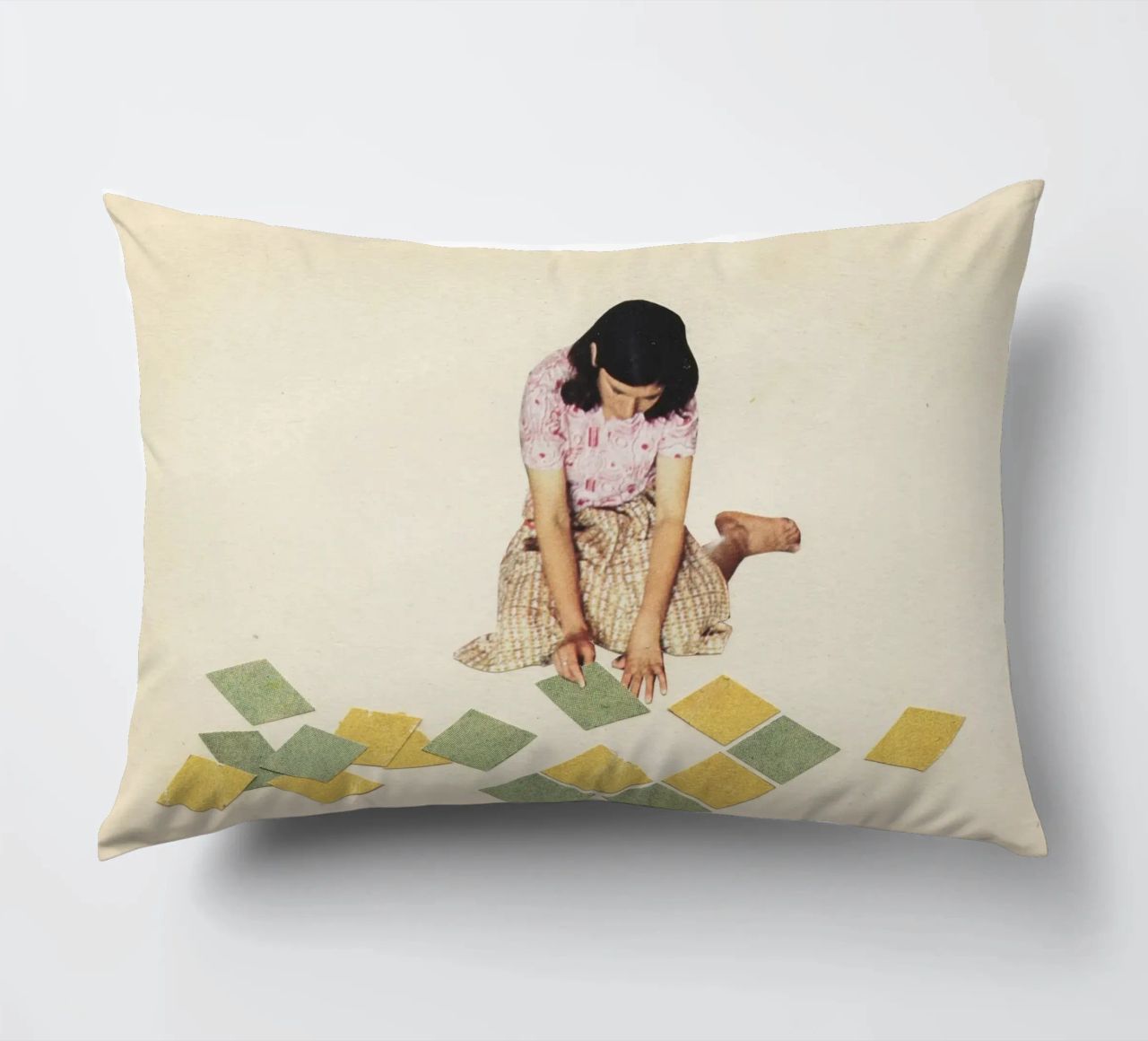 Work in Progress decorative cushion by Cassia Beck Collage