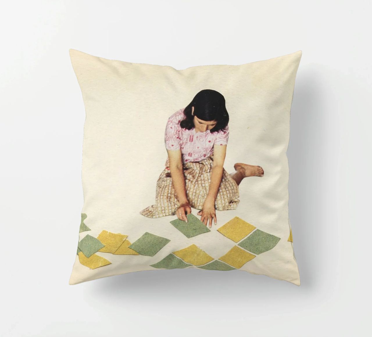 Work in Progress decorative cushion by Cassia Beck Collage