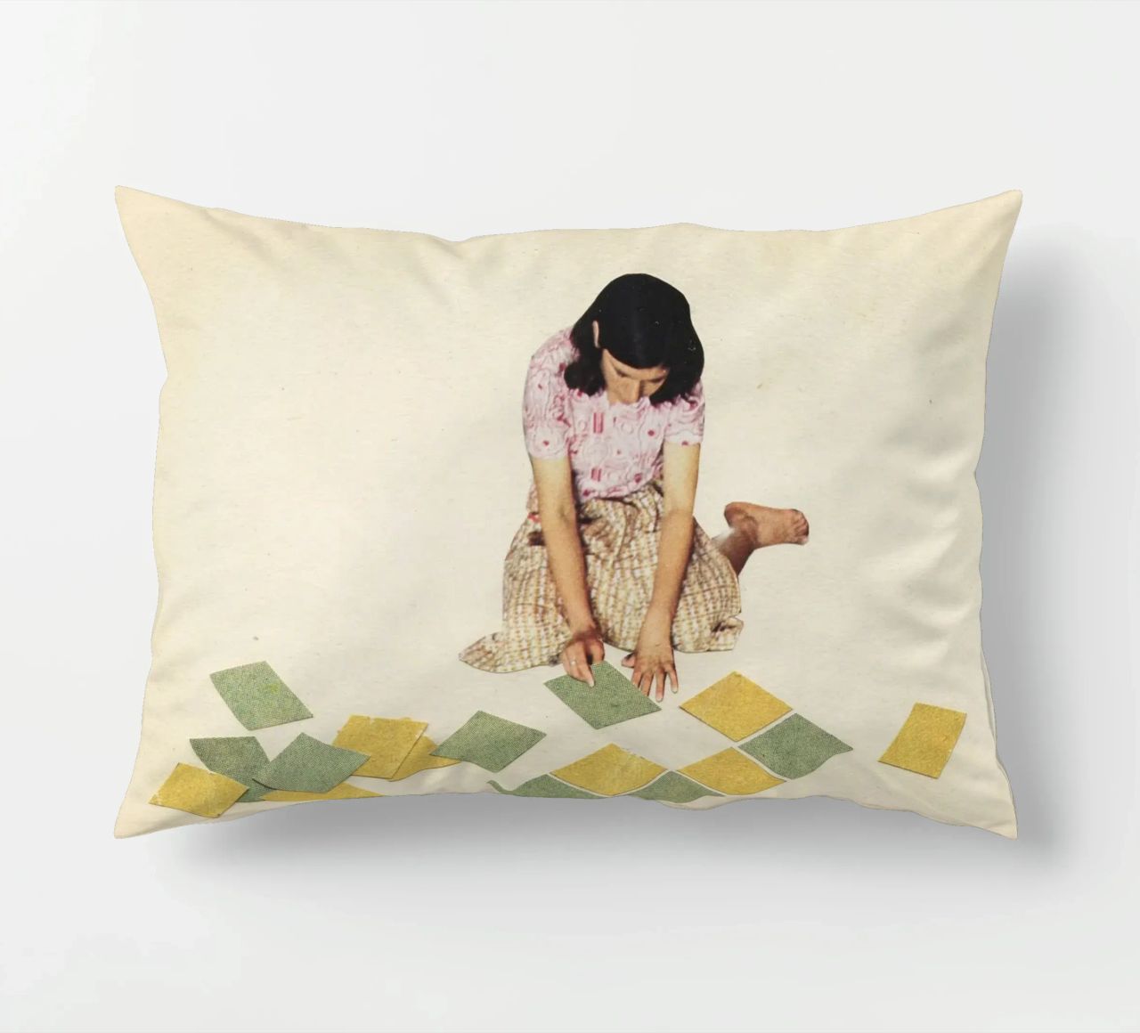 Work in Progress decorative cushion by Cassia Beck Collage