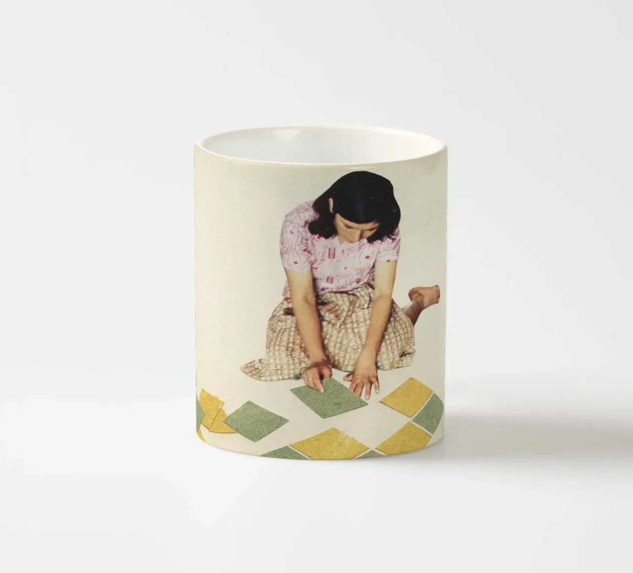 Work in Progress ceramic mug by Cassia Beck Collage