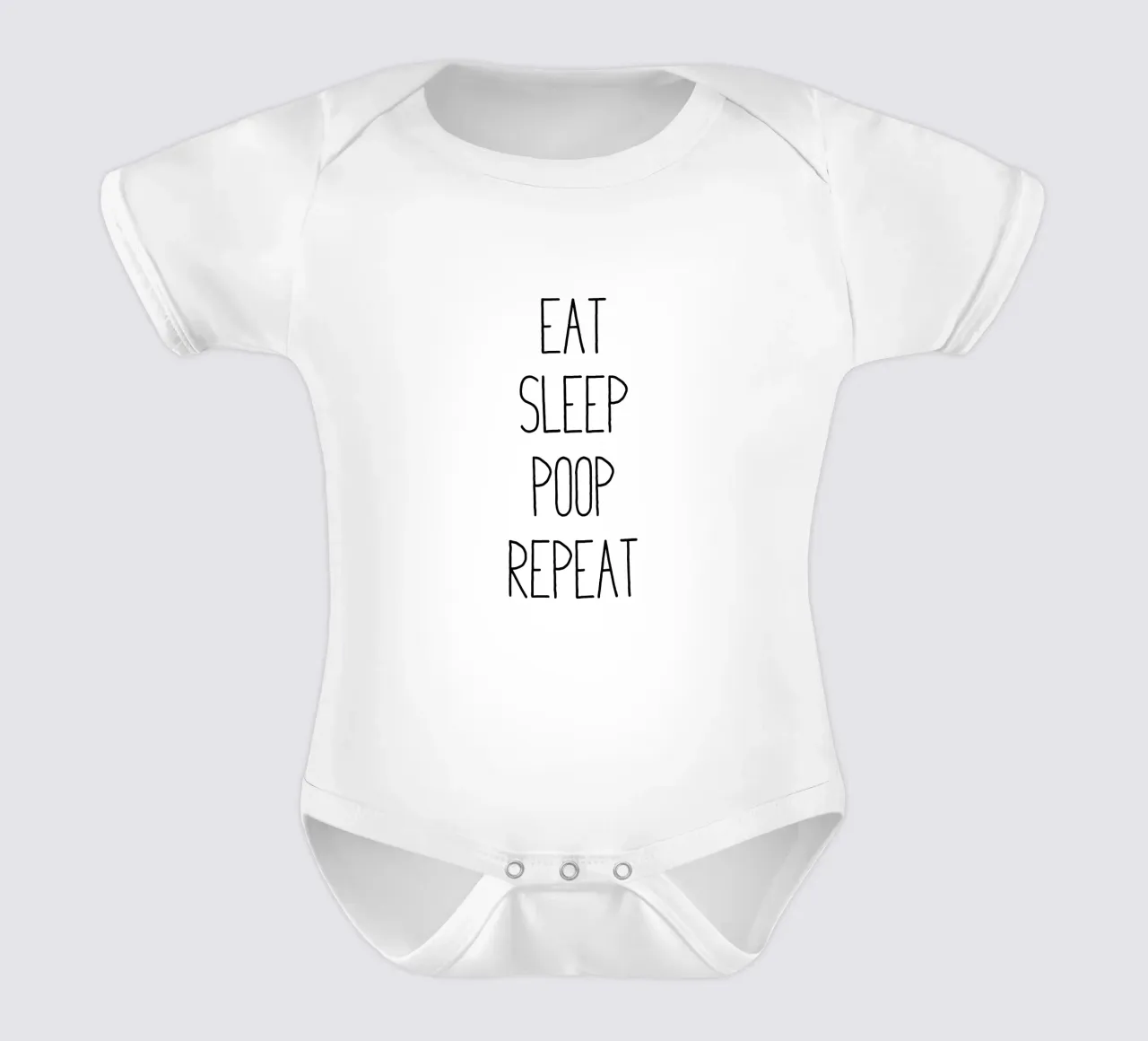 Eat Sleep Poop Repeat body neonato maniche corte da apoloprints