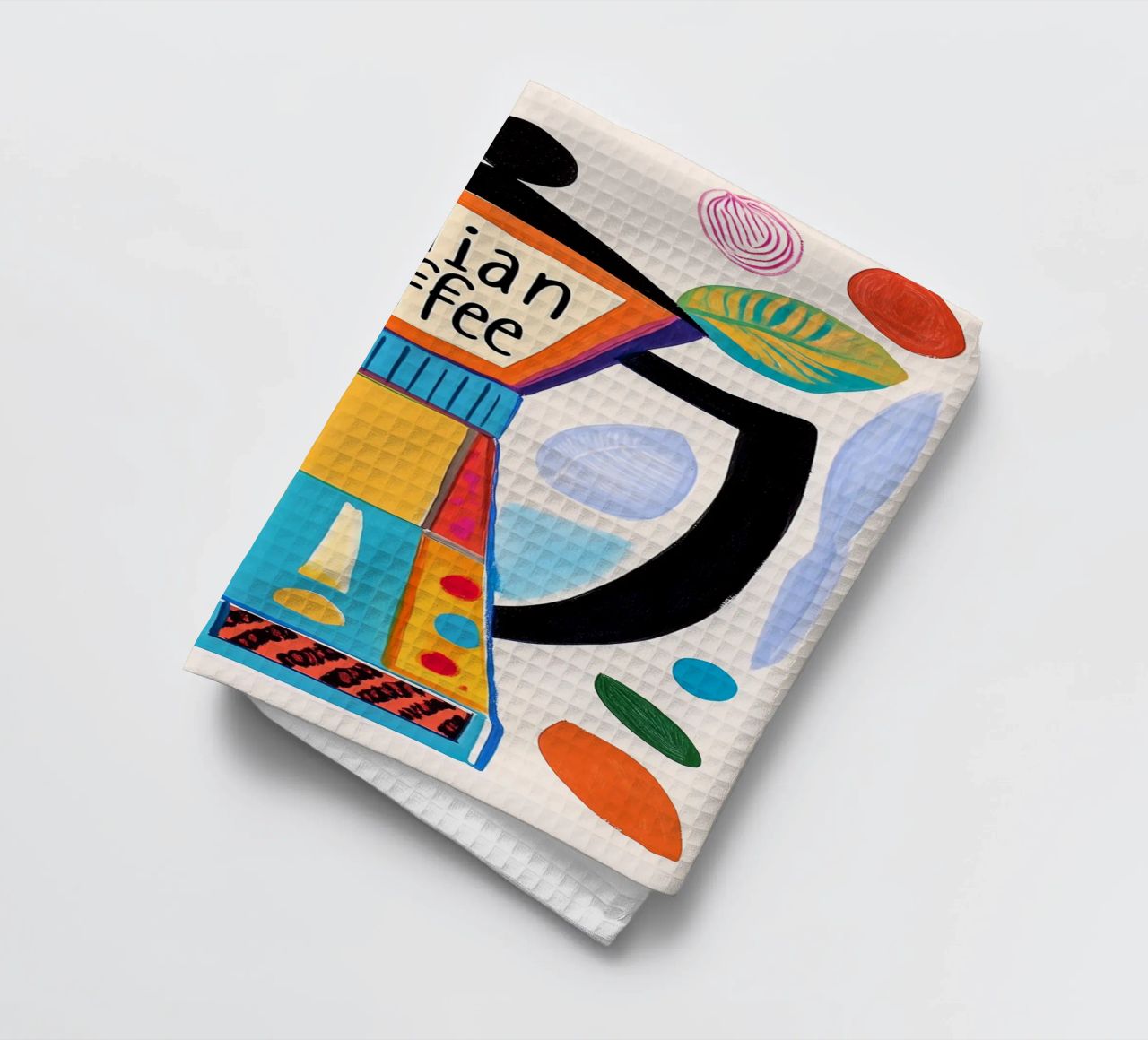 Bunte Espresso Liebe tea towel by Carinaprint