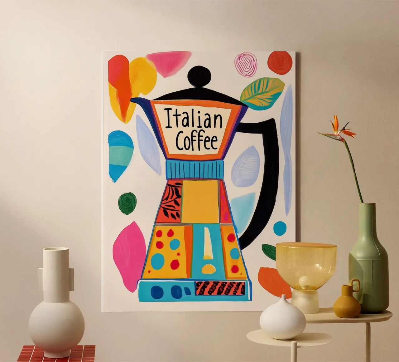 Bunte Espresso Liebe canvas by Carinaprint
