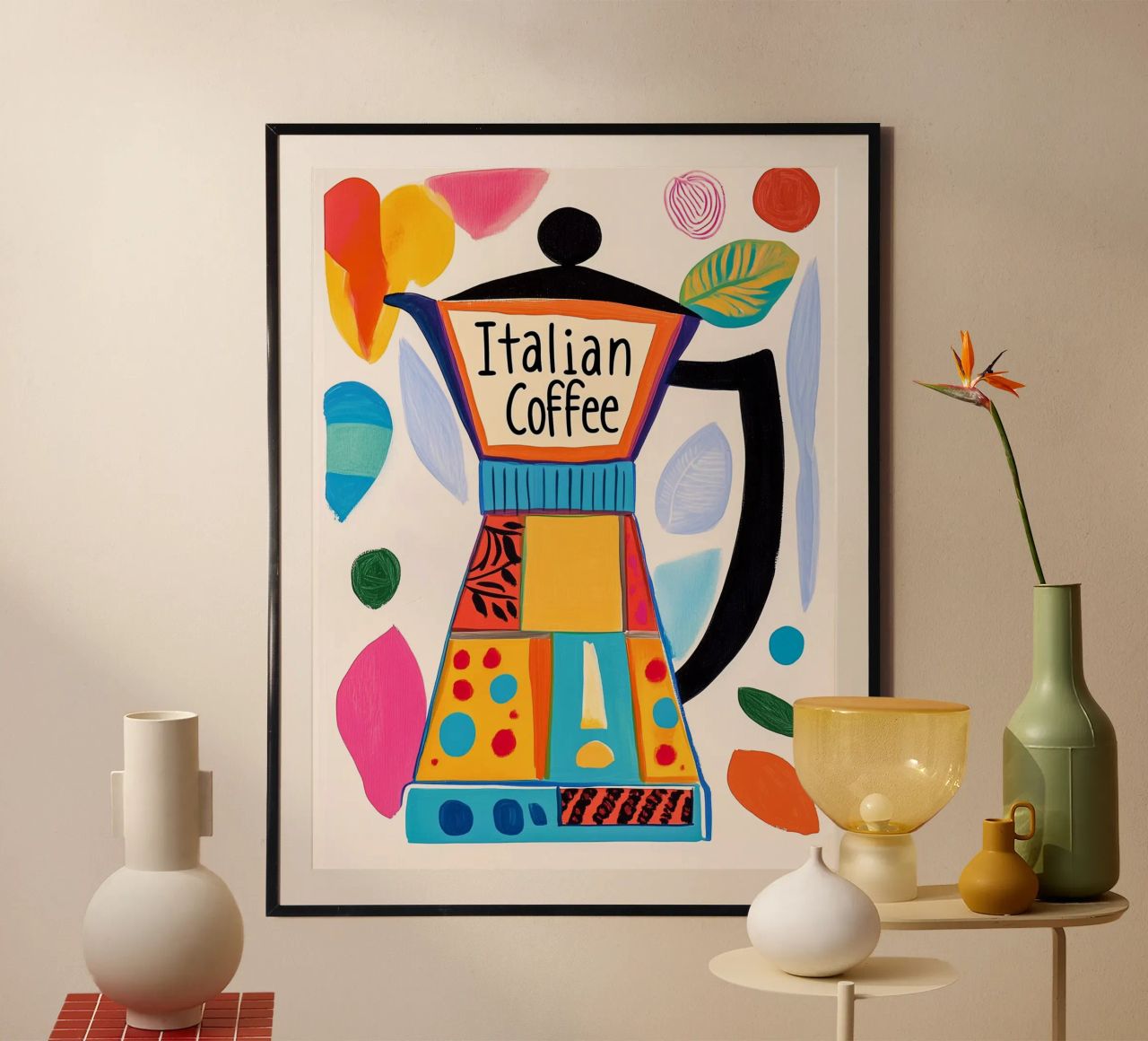 Bunte Espresso Liebe poster by Carinaprint