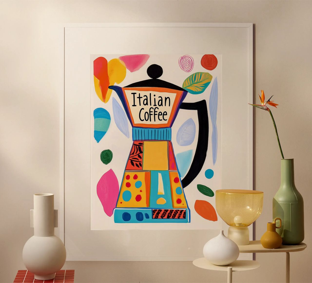 Bunte Espresso Liebe poster by Carinaprint
