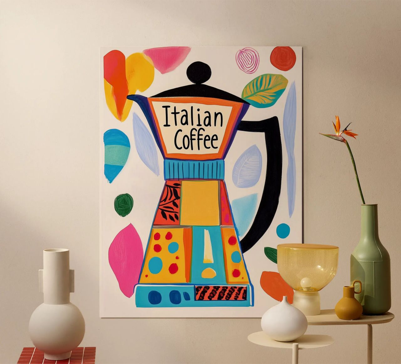 Bunte Espresso Liebe poster by Carinaprint