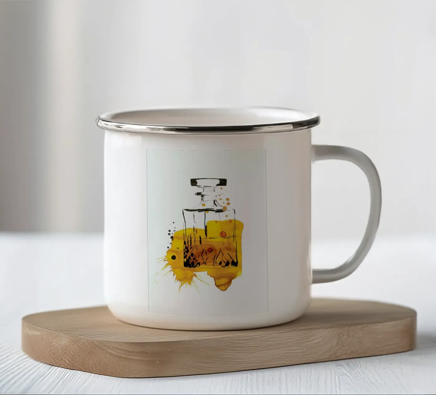 Cin Cin enamel mug by Ekaterina Koroleva