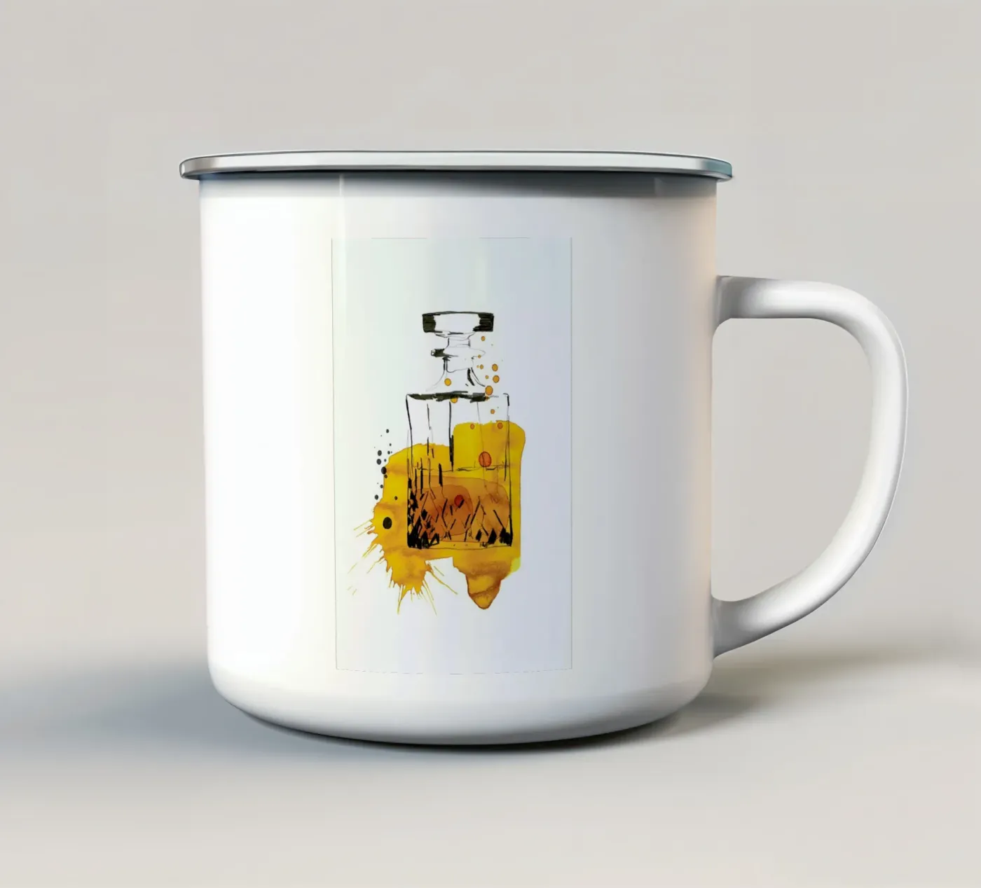 Cin Cin enamel mug by Ekaterina Koroleva