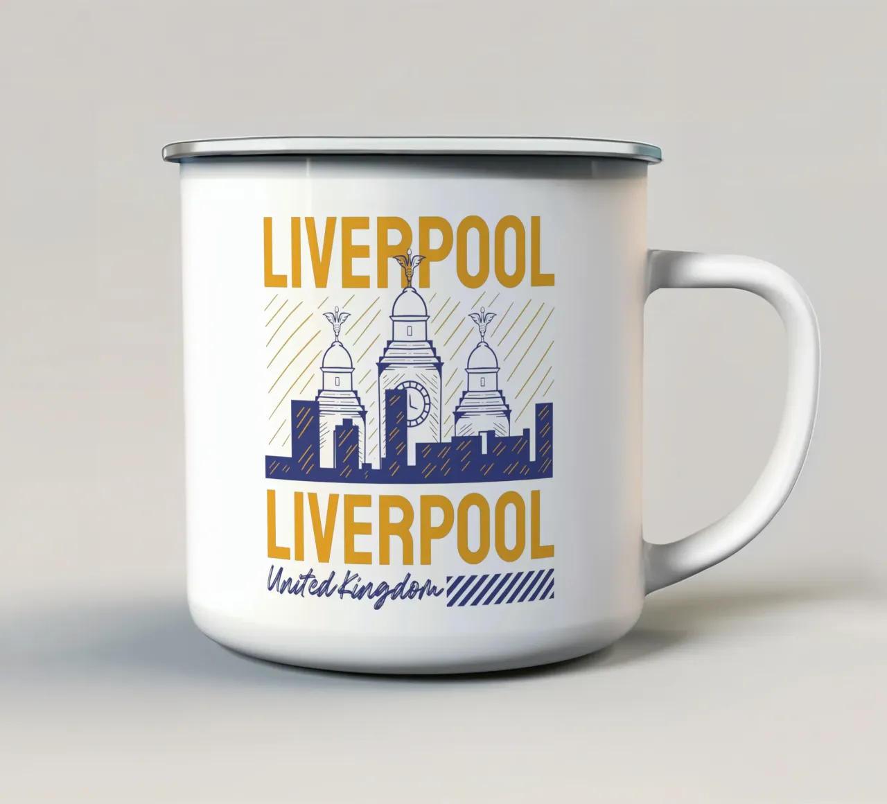 Design artistico classico di Liverpool tazza in smalto da rivariahill