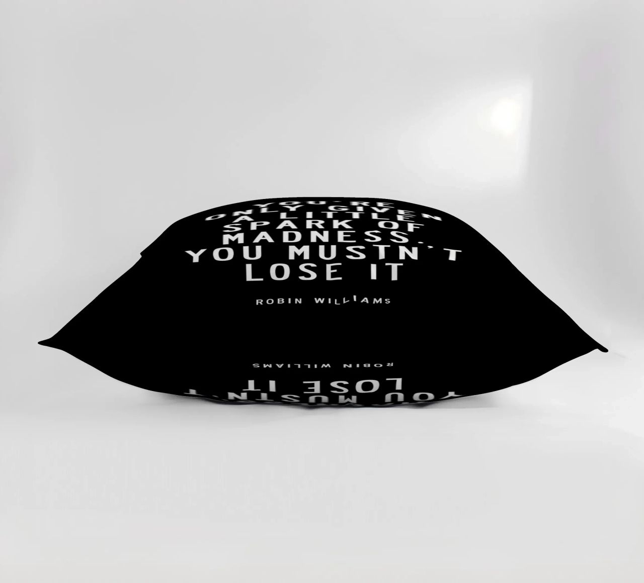 You Are Only Given a Little Spark of Madness Typography decorative cushion by THE MOTIVATED TYPE